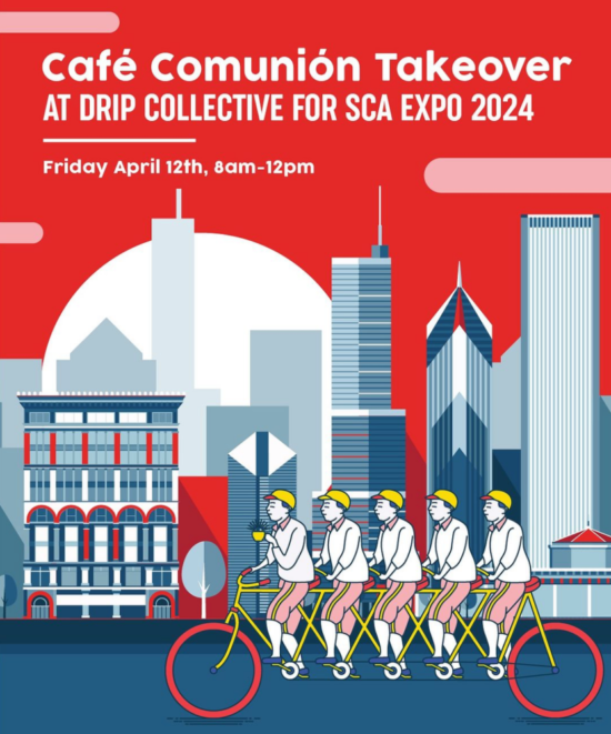 Cafe Communion flyer for SCA Expo 2024 Parties & Events