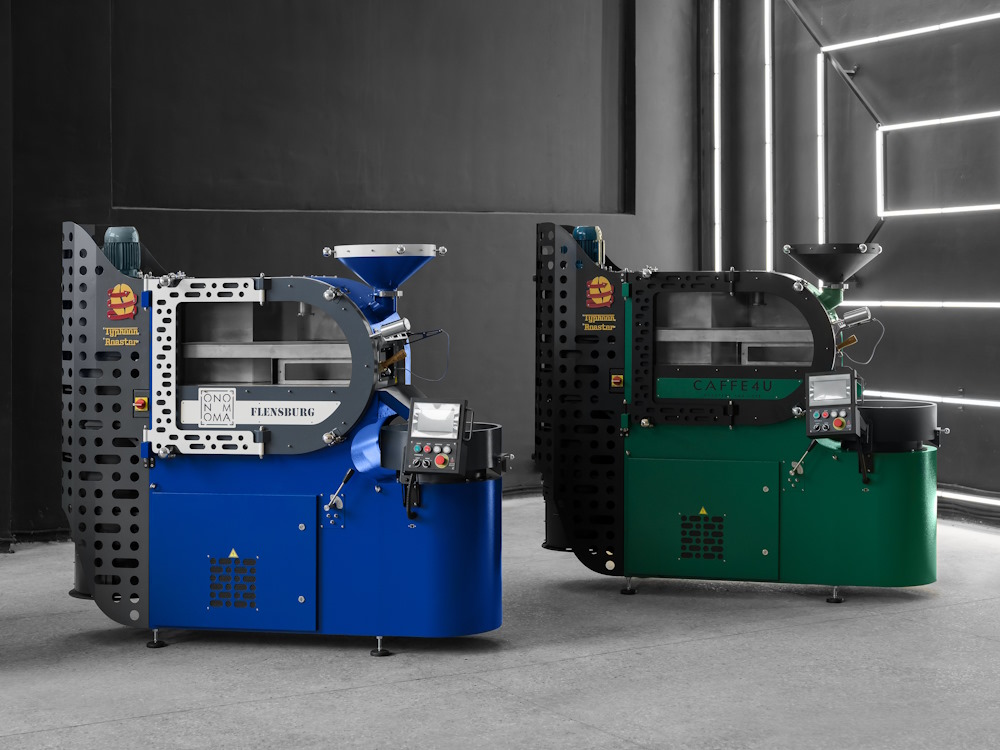 Two Typhoon roasters in a co-roasting space.